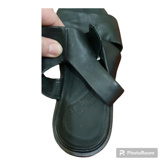 RAG & BONE SLAYTON SANDAL BLACK STRAPPY ITALIAN LEATHER Saze EU37 Women’s 7 $350 - Picture 9 of 11